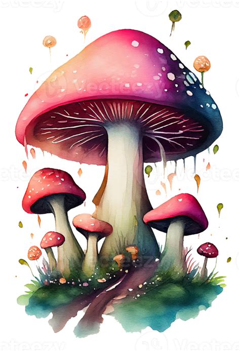 Colorful Mushroom Forest Drawings