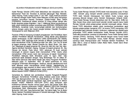 Sejarah Penubuhan Kadet Remaja Sekolah Pdf
