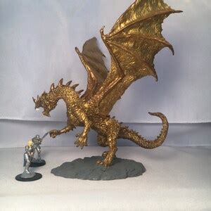 Gold Dragon Painted Dnd Miniature/ancient Gold Dragon/gargantuan/dnd Miniature/dragon D&D Hand ...