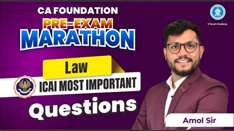 Icai Most Important Questions Ca Foundation Law Pre Exam Marathon