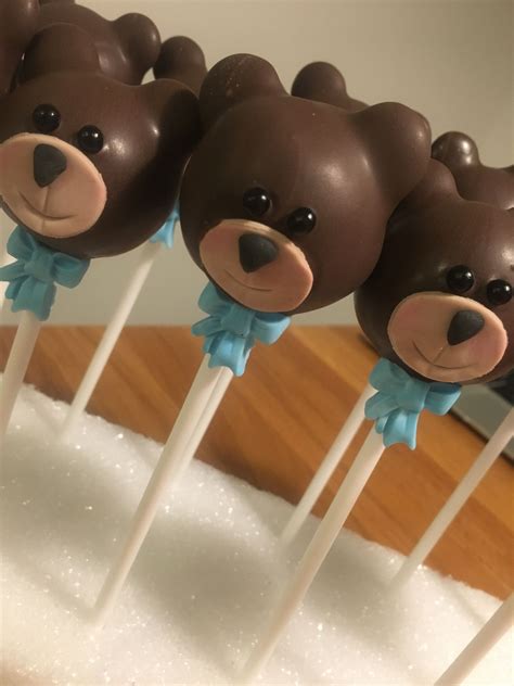 Teddy Bear Cake Pops For A Baby Shower Torta Baby Shower Baby Shower