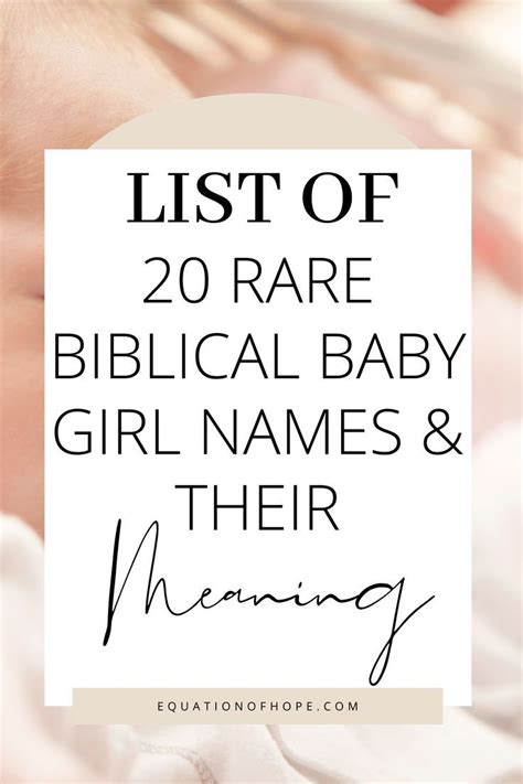 List Of Rare Biblical Baby Girl Names And Their Meaning Baby Girl