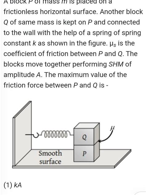 answered  block p  mass      frictionless horizontal