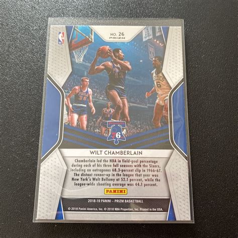 Wilt Chamberlain Panini Prizm Dominance Silver Prizm