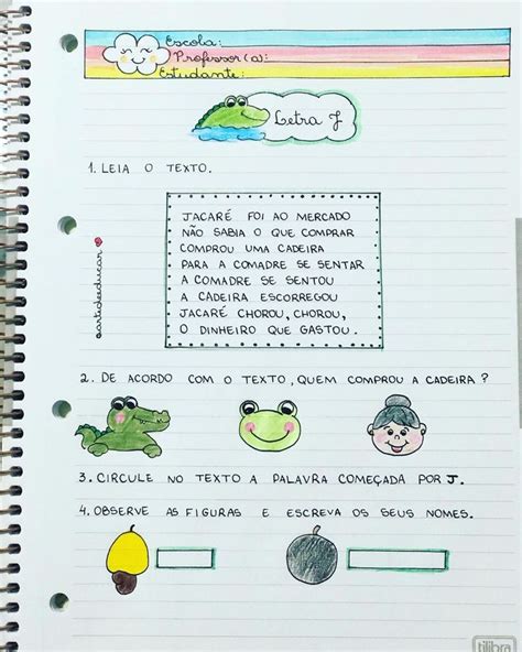 Arte de Educar on Instagram Atividade complementar de Língua