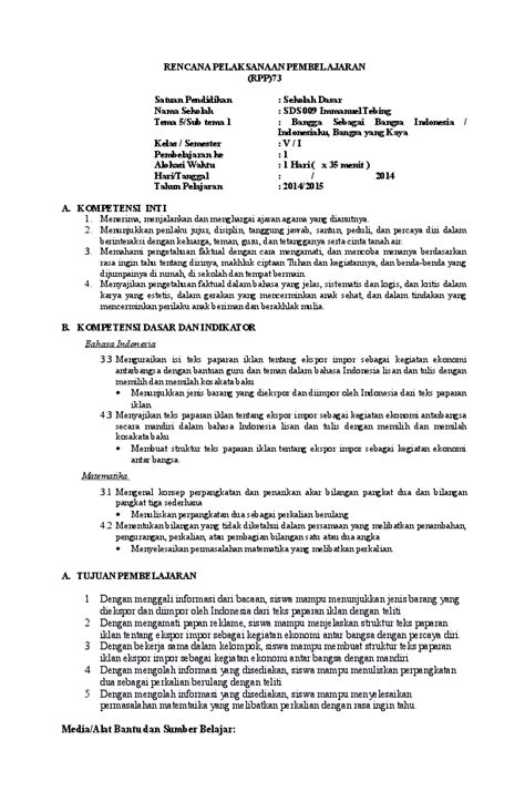 Doc Contoh Rpp 2013 Kls V Semester 1 Tema V Subtema 1