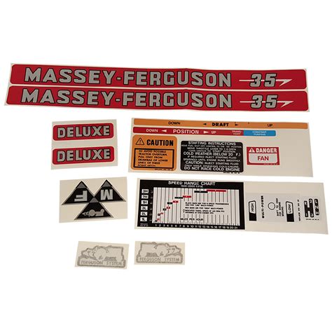 1215 1031 Massey Ferguson Decal Set 35 Diesel Massey Ferguson