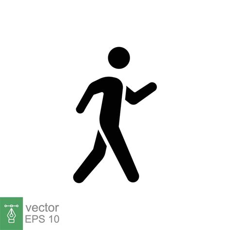 Walk Icon Simple Solid Style Pedestrian Walking Man Pictogram