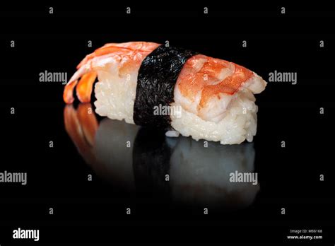 Traditional Japanese Cuisine Fresh Made Sushi With Salmon Stock Photo