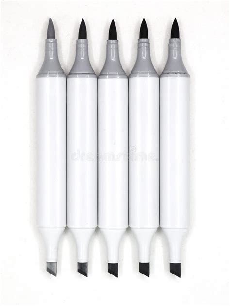 Set Of Gray Sketch Pens Or Markers Stock Image Image Of Creativity