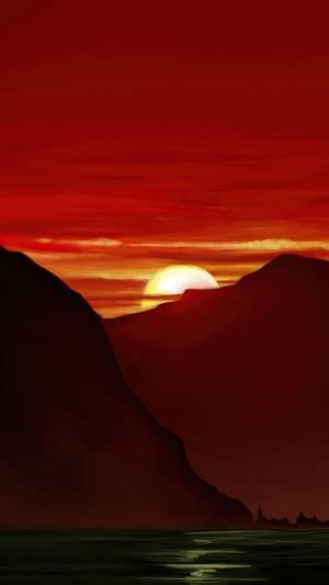 Mountains Sunset Minimalism Minimalist Artist Artwork Digital Art