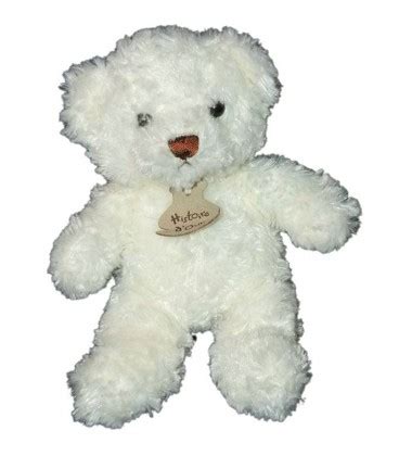 Doudou peluche Ours Câlin blanc Ivoire HISTOIRE D OURS HO1436 22 cm