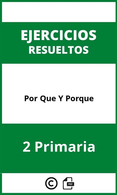 Ejercicios Por Que Y Porque 2 Primaria PDF 2025