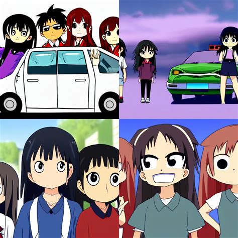 Characters From Azumanga Daioh Driving A Car Stable Diffusion Openart