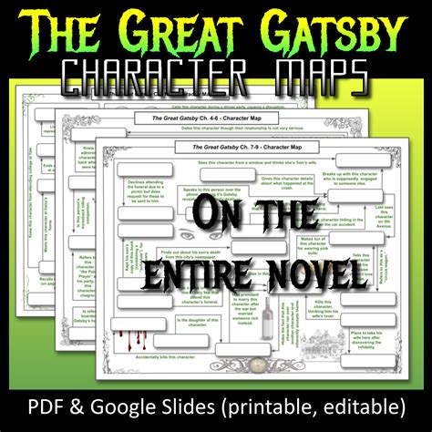 THREE Character Maps On Fitzgerald S THE GREAT GATSBY PDF Slides