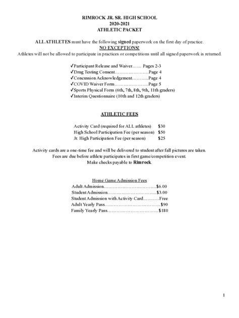 Fillable Online Orofino Jr Sr High School Athleticactivity
