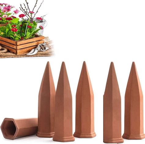 Pcs Plant Self Watering Spikes Wine Bottle Stake Automatic Terracotta