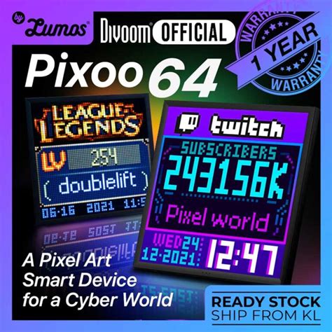 𝗗𝗜𝗩𝗢𝗢𝗠 𝗣𝗜𝗫𝗢𝗢 𝟲𝟰 Multi-Purpose DIY Pixel Panel - By Lumos