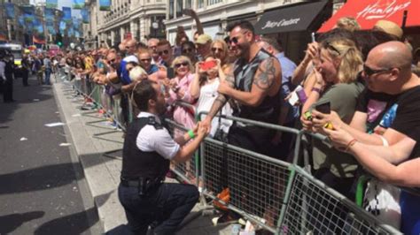 Police Officers Break Ranks To Propose With Pride Uk News Sky News