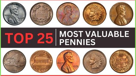 Top 25 Most Valuable Pennies Coins Worth Money Updated 2023 Youtube