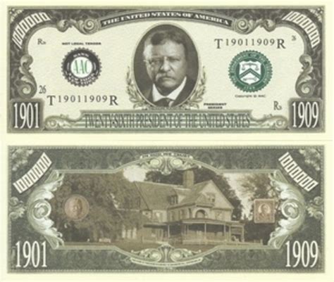 One Million Dollars President Series Theodore Roosevelt United