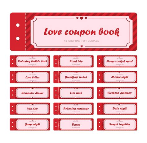 Premium Vector Coupon Book For Valentines Day Love Night Tickets