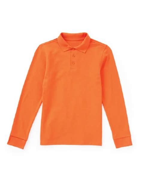 School Uniform Orange Long Sleeve Pique Polo Shirt At Rs 625 School