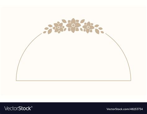 Floral Beige Arch Frame Botanical Boho Border Vector Image