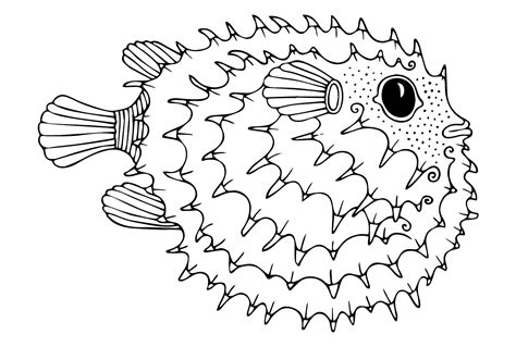 Puffer Fish Coloring Nature Fish Coloring Page Puffer Fish The Best