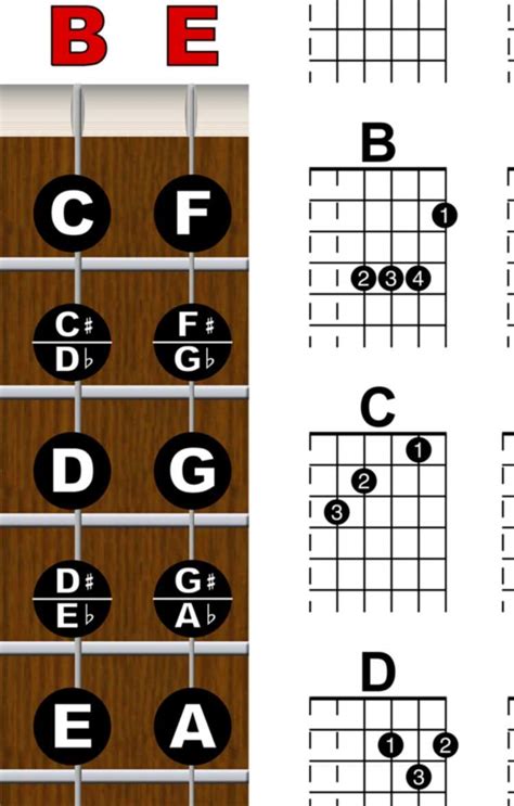 Mua A New Song Music Guitar Chord Fretboard Note Chart Instructional