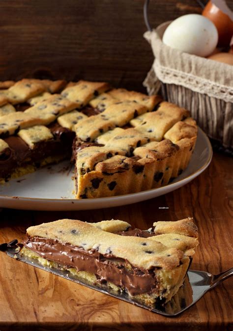 Crostata Con Gocce Di Cioccolato E Crema Di Nocciole Artofit