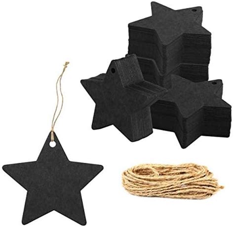 Lot De Tiquettes Cadeaux En Papier Kraft Noir En Forme D Toile