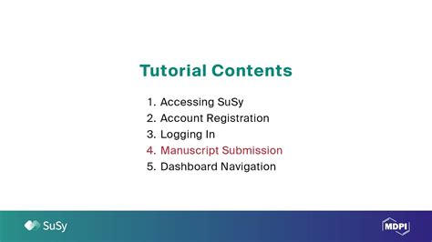 How To Navigate SuSy And Submit Your Manuscript To MDPI YouTube