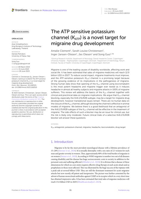 Pdf The Atp Sensitive Potassium Channel Katp Is A Novel Target For