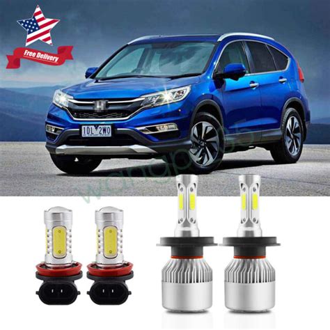 For Honda Crv Cr V Pcs Led Headlight Fog Lights Dual Beam