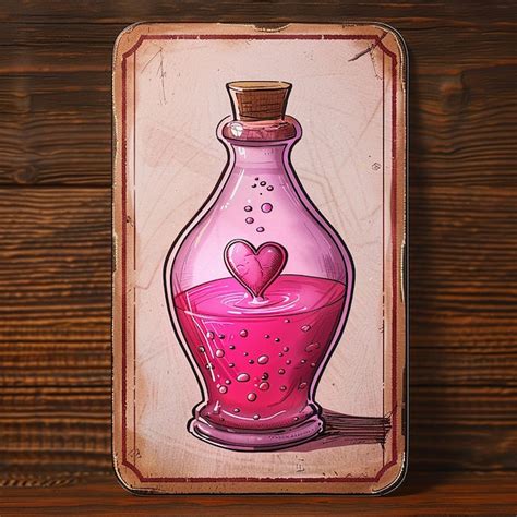 A Pink Bottle With A Heart Inside Of It Premium Ai Generated Image