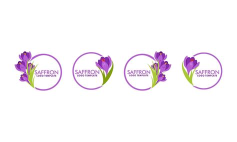 Set Of Saffron Logo Template Saffron Vector Isolated On White