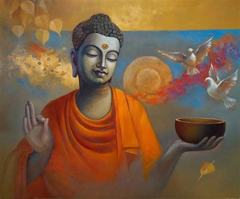 Sanjay Lokhande Buddha Ananda Buddha Painting Canvas Buddhism Art