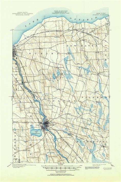 1895 Topo Map of Fulton New York Quadrangle - Etsy