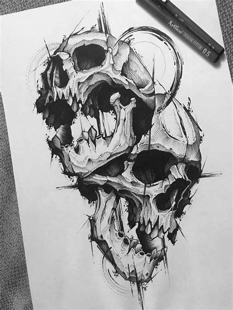 Pingl Par Derald Hallem Sur Skull Art Dessin Cr Ne Dessin Tete De