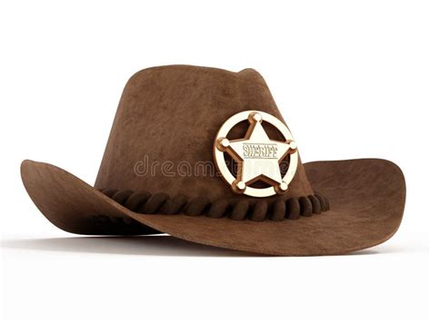 Cowboy Hat with Sheriff Badge Stock Illustration - Illustration of individuality, single: 51367939