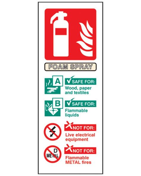 Fire Extinguisher Position Sign Foam Spray Self Adhesive Vinyl From