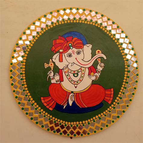 Ganesh Ji Beautiful Meenakari Work Wall Hanging Wall Accents Wall Art