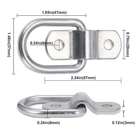 12 Pack D Ring Tie Down Anchors Lashing Rings 1 4 D Rings Anchor 1200 Lbs Capacity Trailer