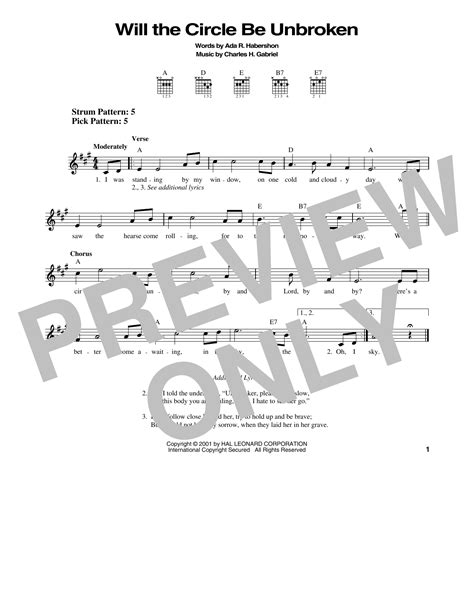 Will The Circle Be Unbroken By Charles H Gabriel Sheet Music For Easy