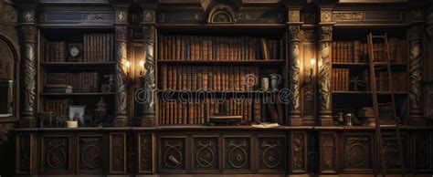 Ancient Gothic Library, Dark and Eerie Library, Magic Medieval Library ...