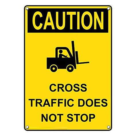 Amazon Weatherproof Plastic Vertical Osha Caution Cross Traffic