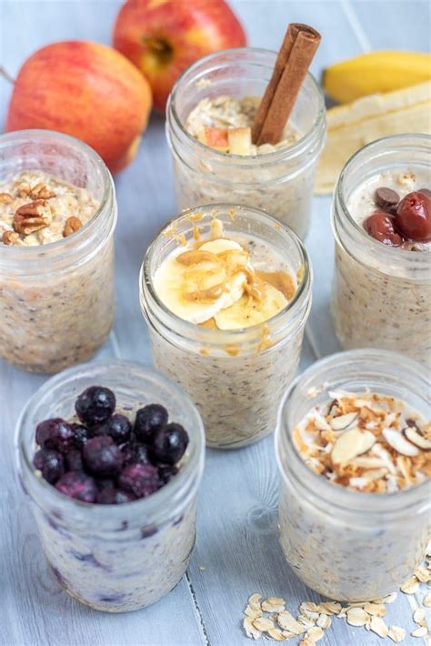 Healthy Overnight Oats Made In A Variety Of Different Ways Mason Jar