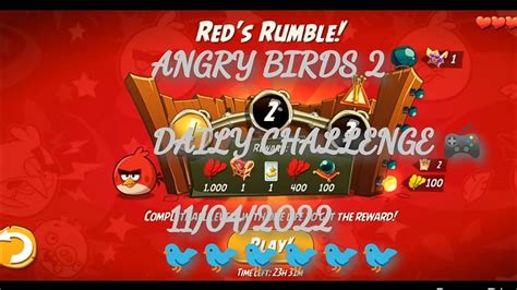 Angry Birds 2 🐦💠 Daily Challenge 🎮 Reds Rumble Monday 11042022 ️ Youtube