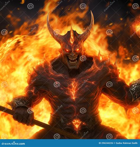 Devil In Flames Demon In The Fire Stock Illustration Illustration Of